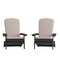 Merrick Lane Riviera Set of 2 Weather Resistant Folding Adirondack Patio Chairs With Vertical Lattice Backs and Comfort Foam Cushions